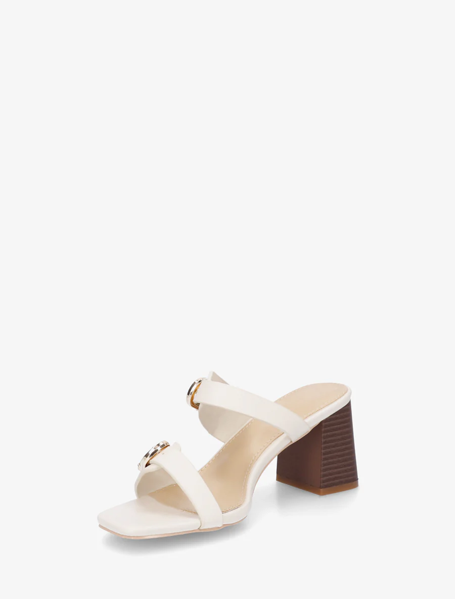 Effen muiltjes met dubbele gespen - Beige - Image 3