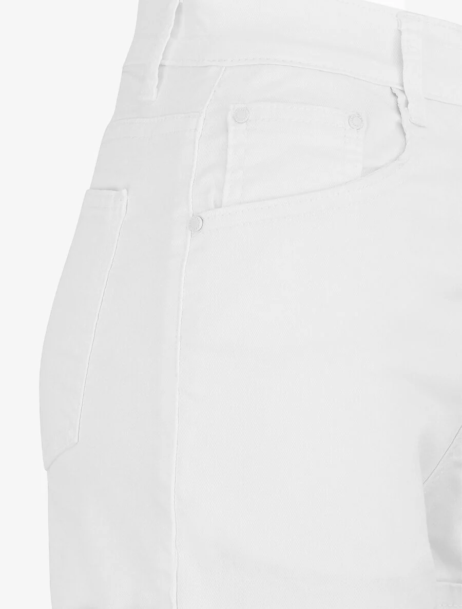 Effen rechte short - wit - Image 3