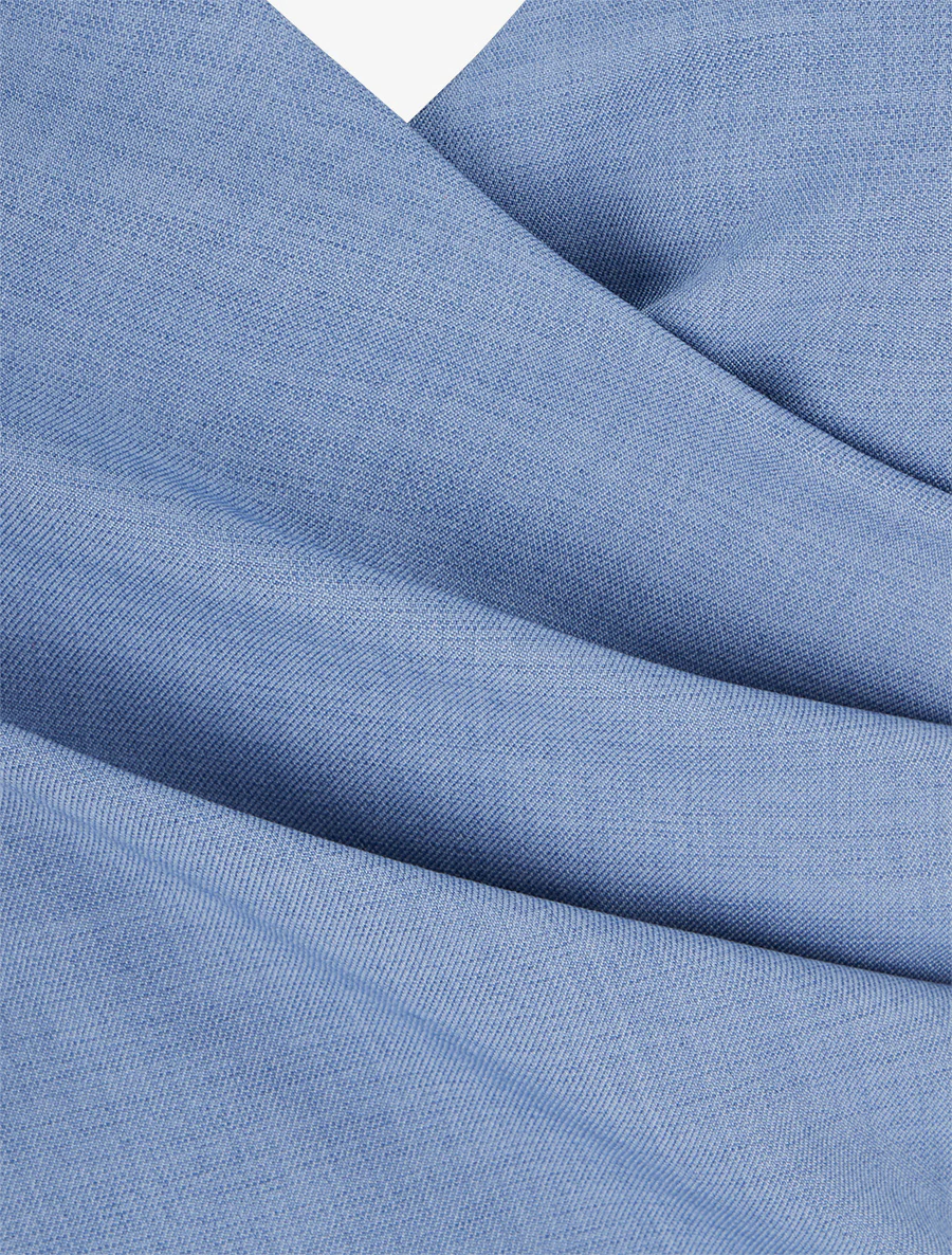 Effen skaterjurk met smalle bandjes - Blauw - Image 3