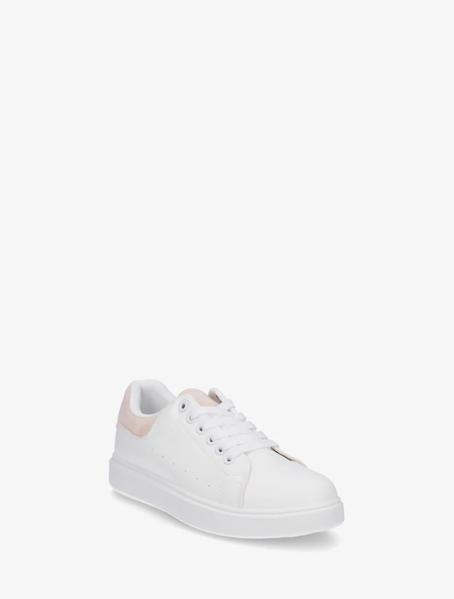Effen sneakers met contrasterende hielversteviging - Beige - Image 2