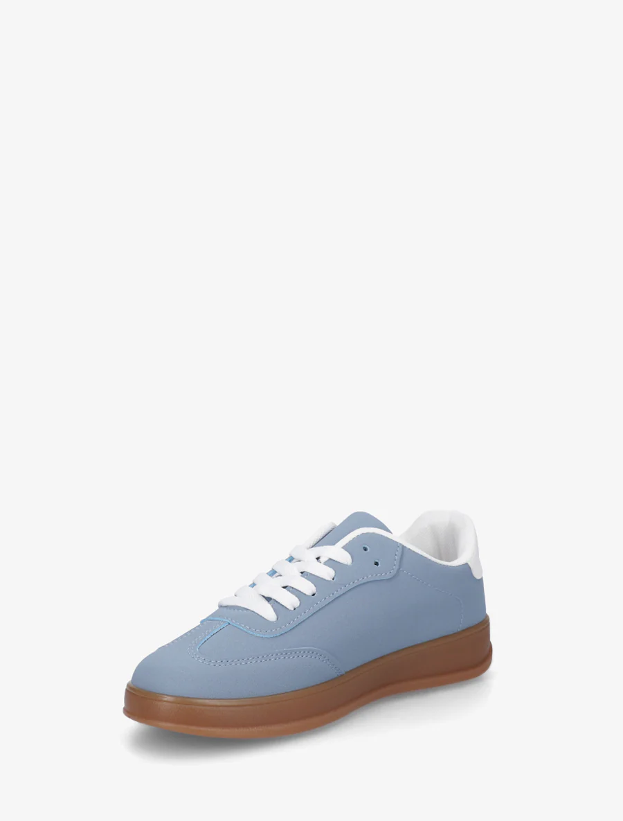 Effen sneakers met rubberen zool - Blauw - Image 3