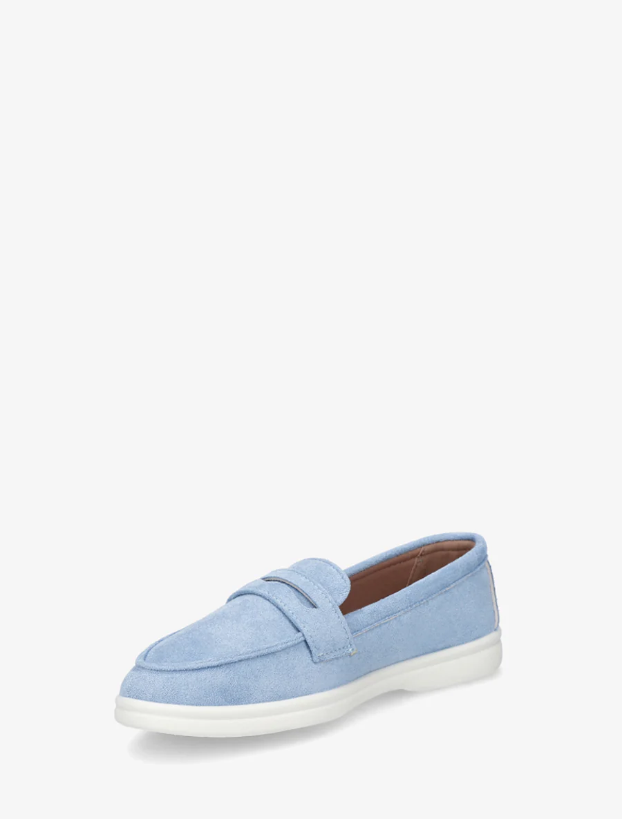 Effen suède mocassins - Lichtblauw - Image 3