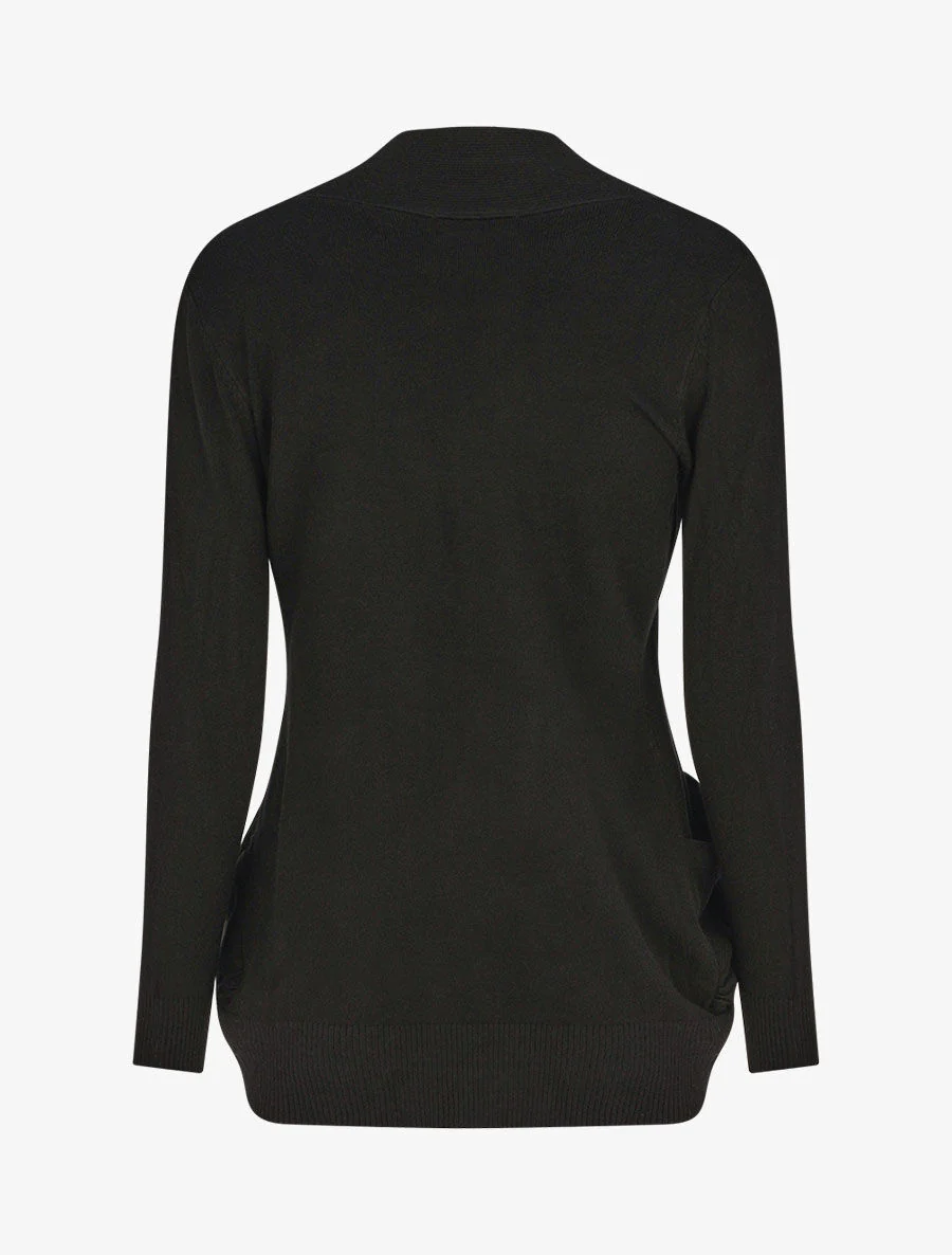 Effen vest in recht model - Zwart - Image 2