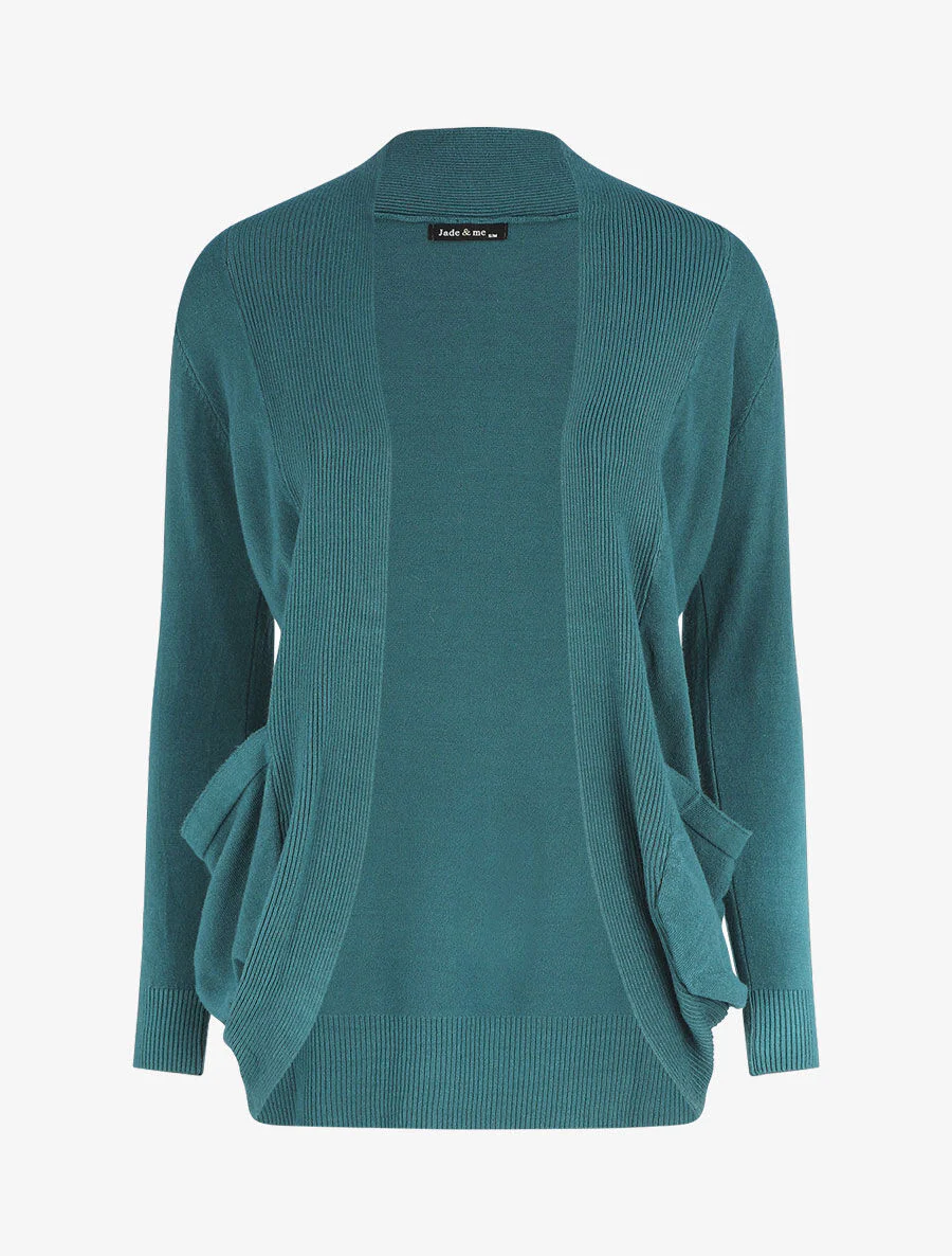Effen vest in recht model - Blauwgroen