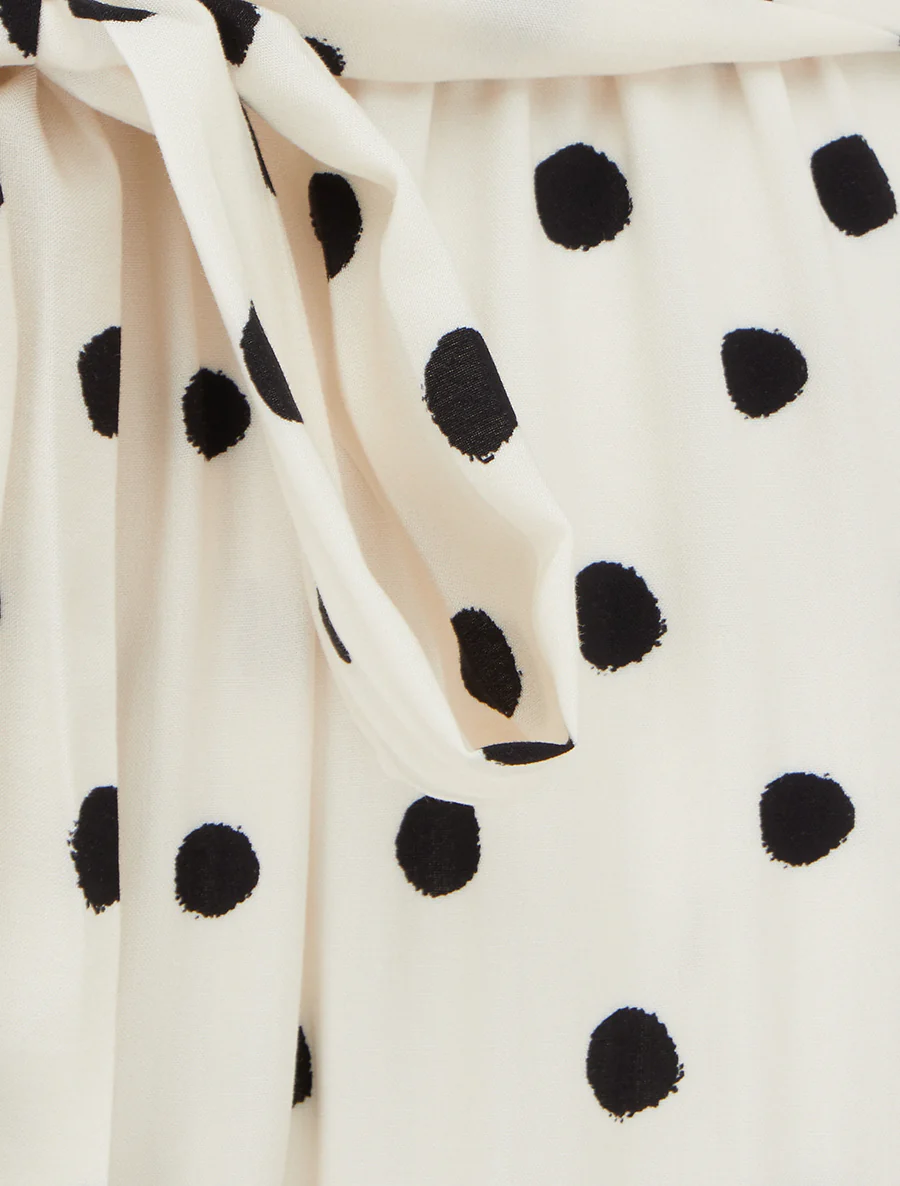 Elastische broek met stippen - Beige - Image 3