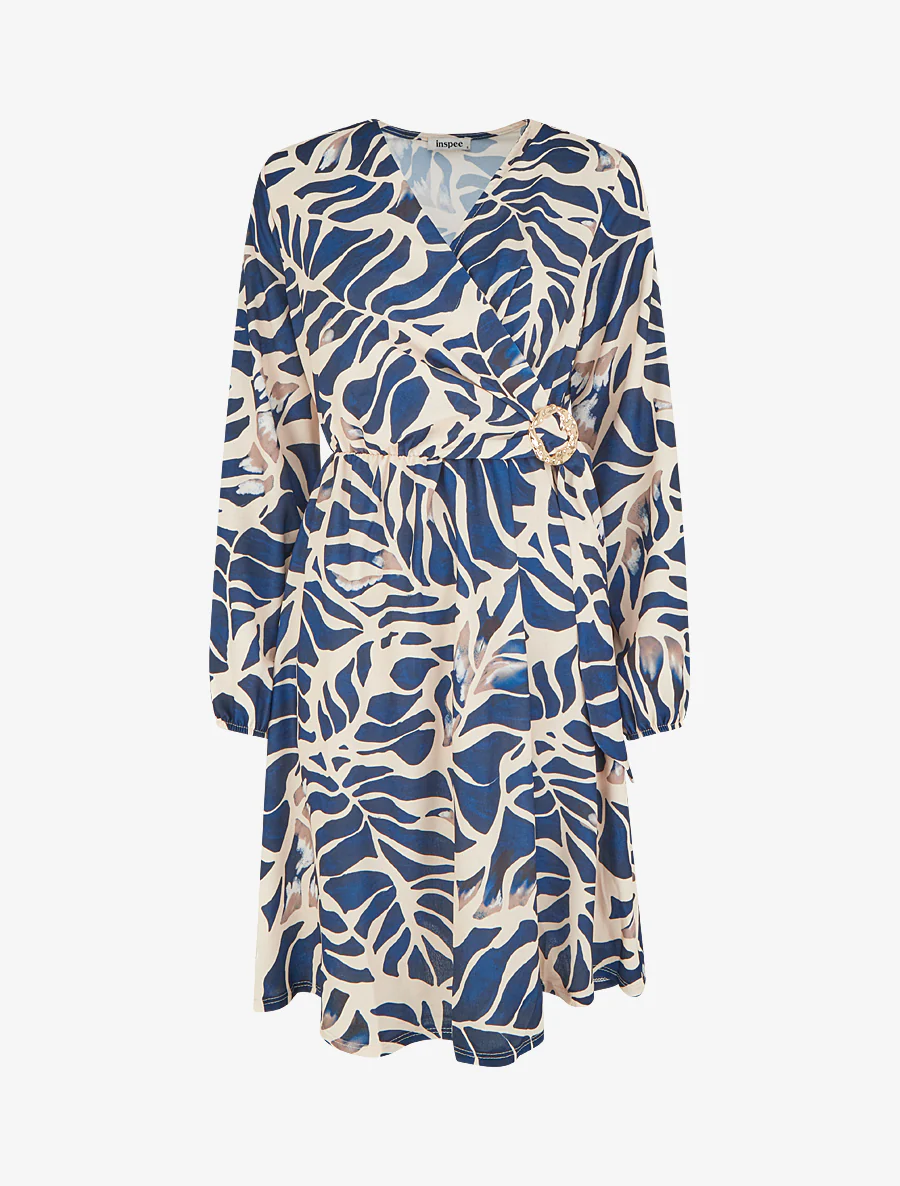 Elastische jurk met fantasieprint - Marine