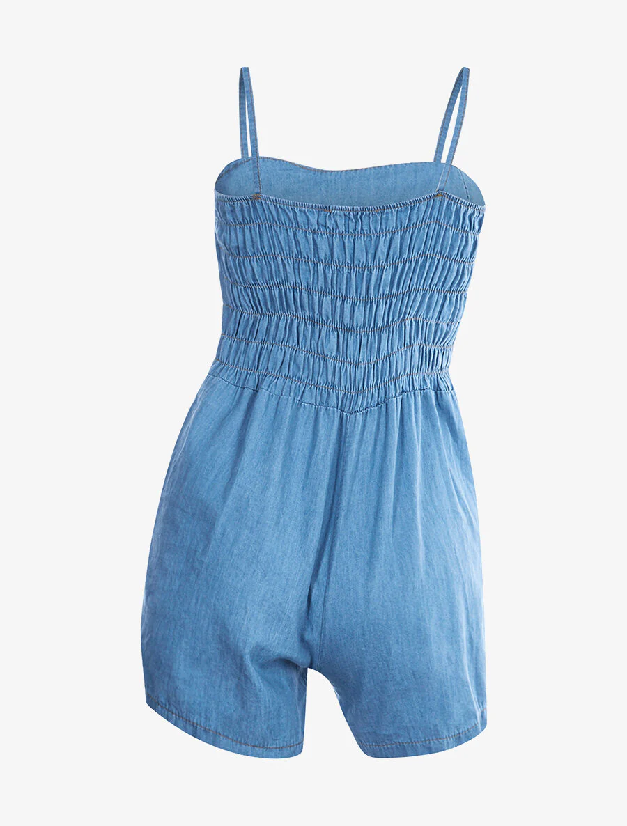 Elastische rug jumpsuit - Licht denim - Image 2
