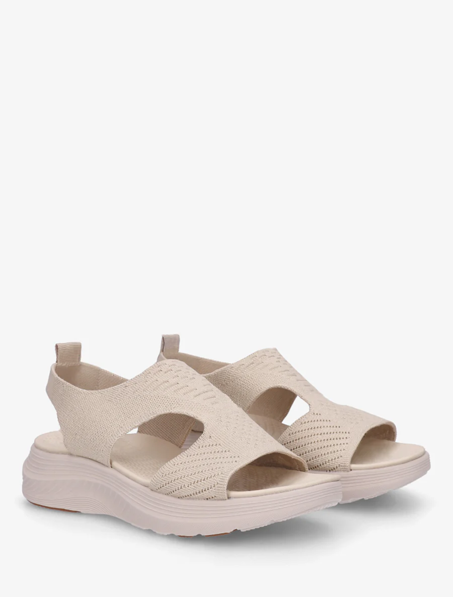 Elastische sandalen van iriserende stof - Beige - Image 4
