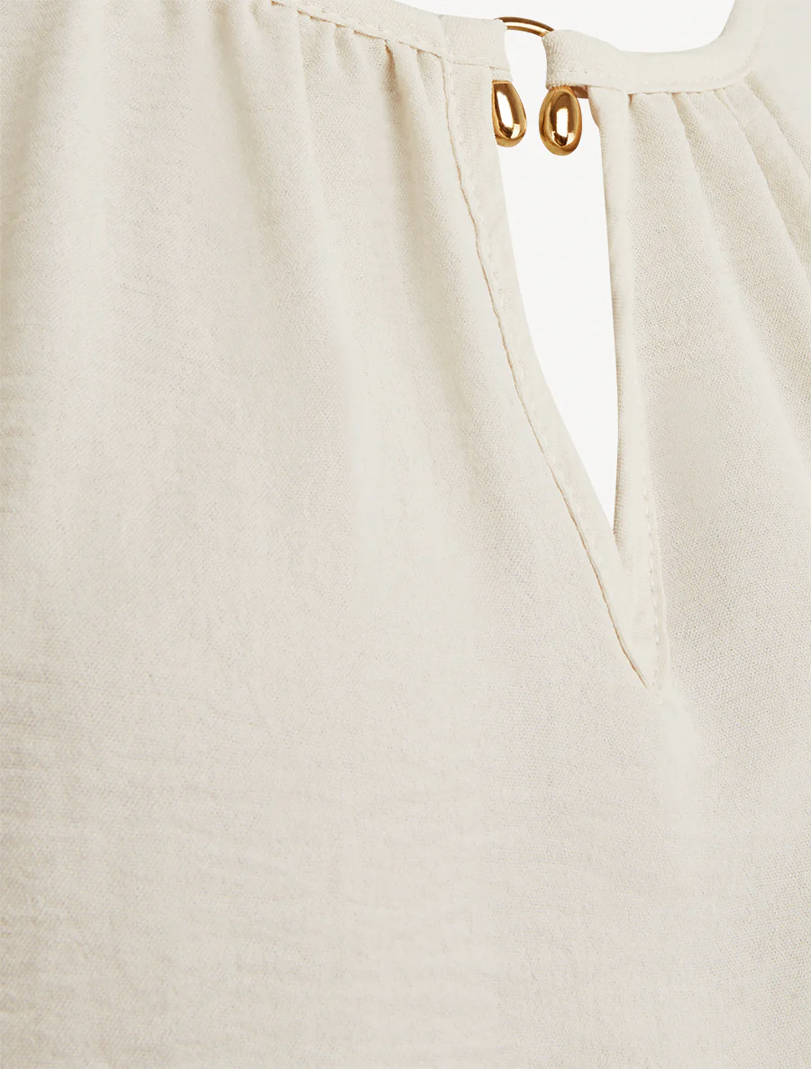 Elastische top met sierstuk. - Beige - Image 3