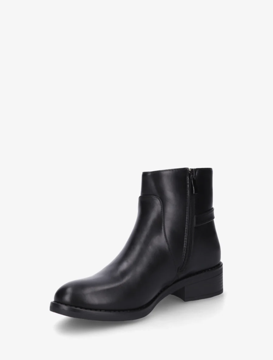 Enkelboots van imitatieleer met metalen gesp - Zwart - Image 3