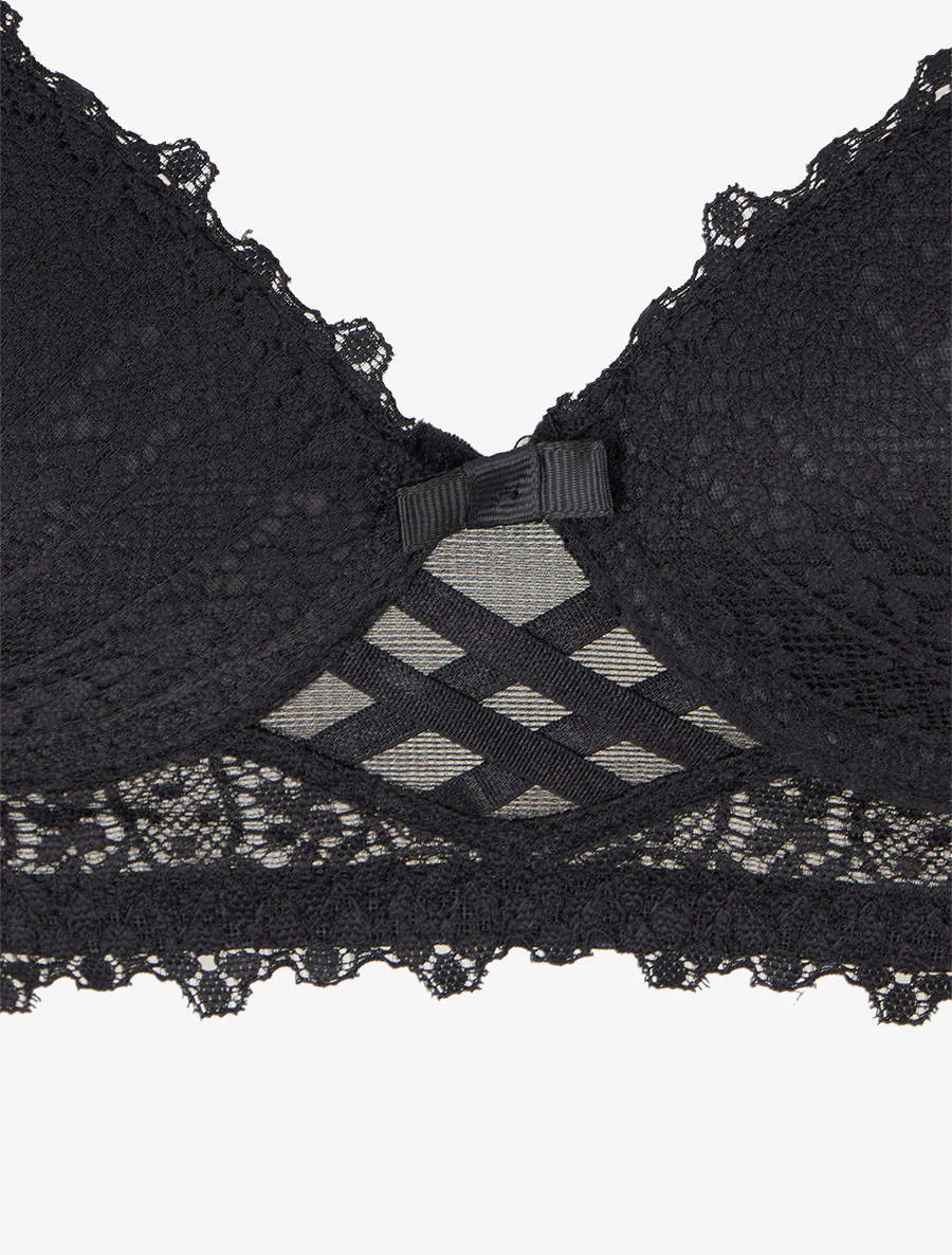 Fantasie kant lingerie set - Zwart - Image 4