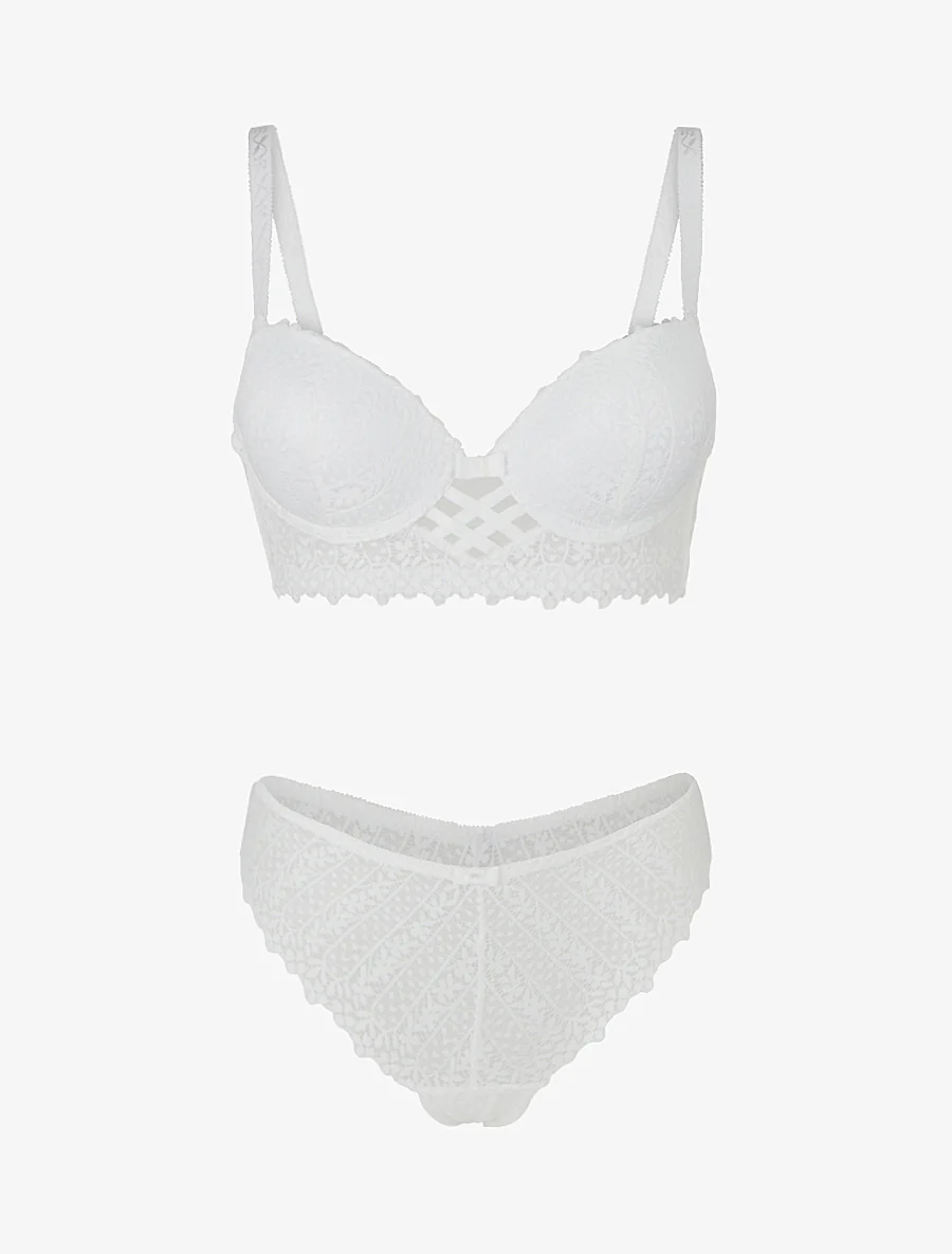 Fantasie kant lingerie set - Wit - Image 2