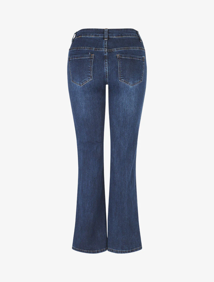 Flare jeans met sierknopen - blauw - Image 2