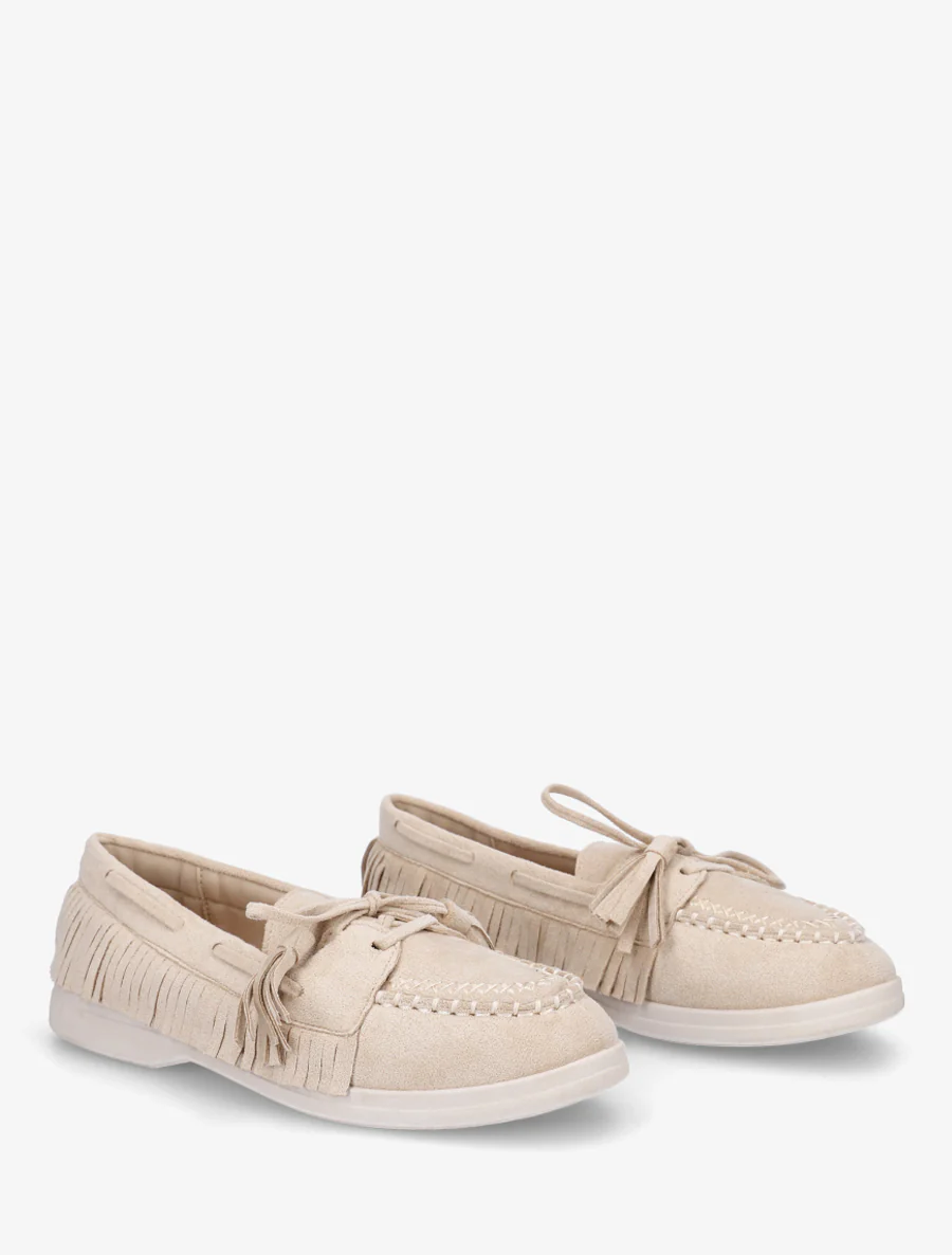 Fringes suède loafers - Beige - Image 4