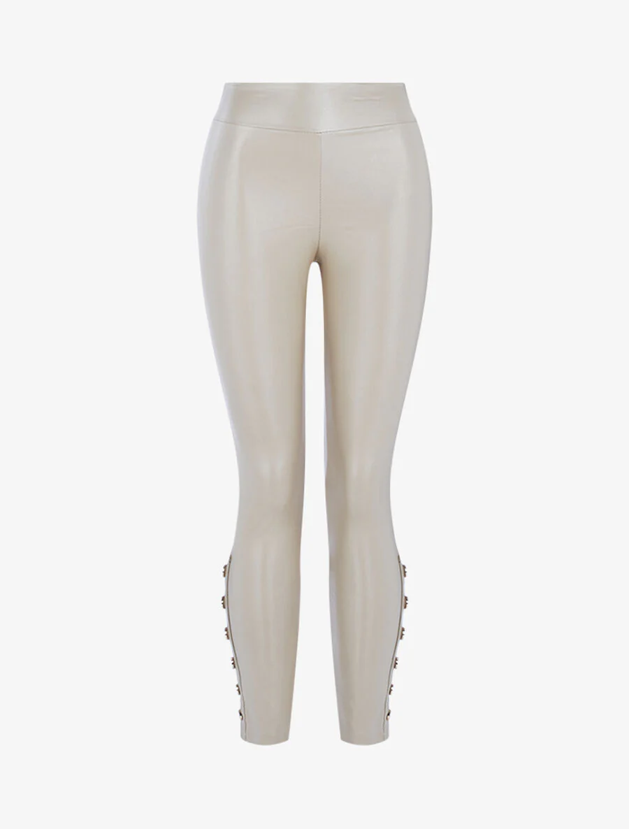 Gecoate tregging-effect - Beige