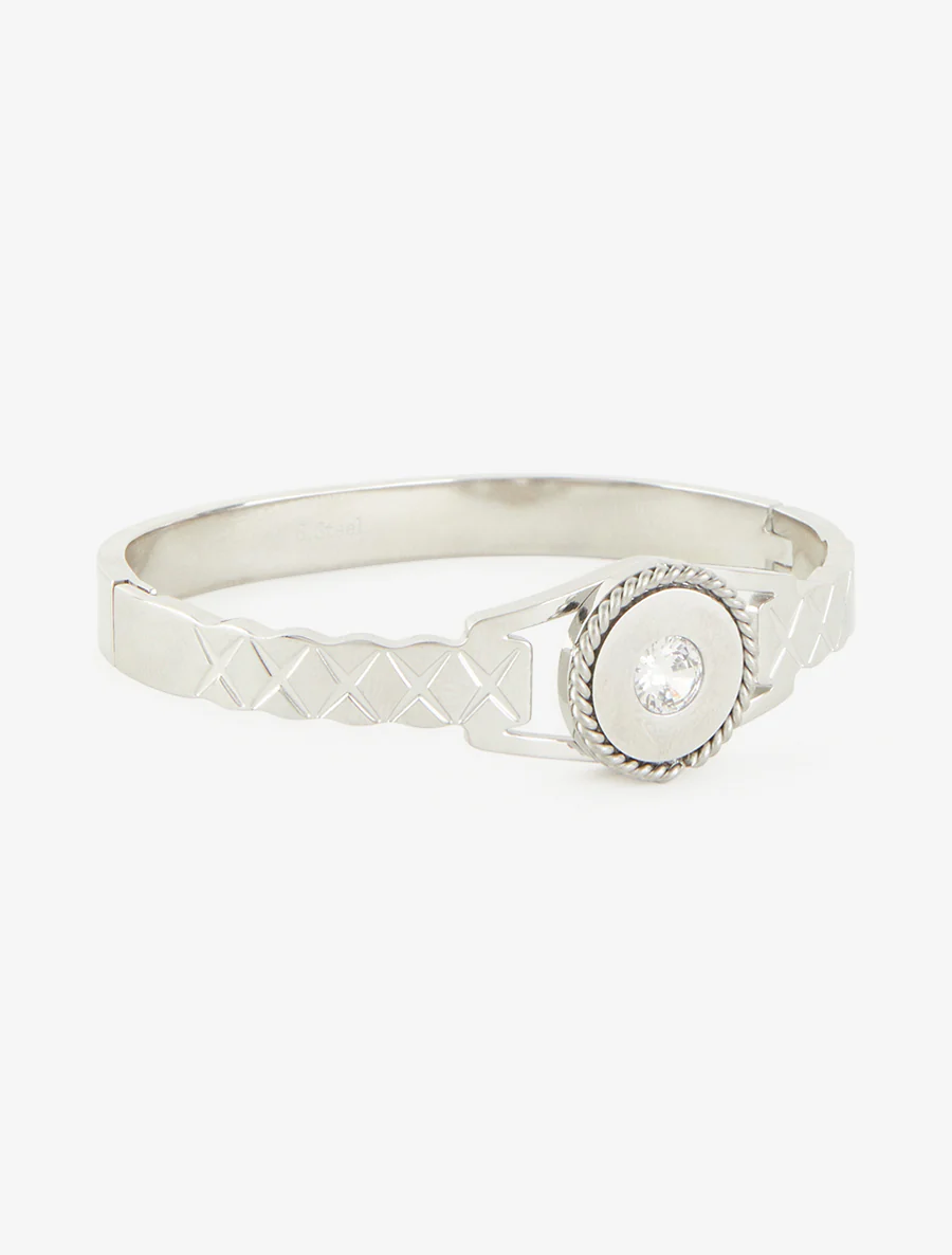 Gegraveerde armband en ingelegde zirkonia. - Geld - Image 2