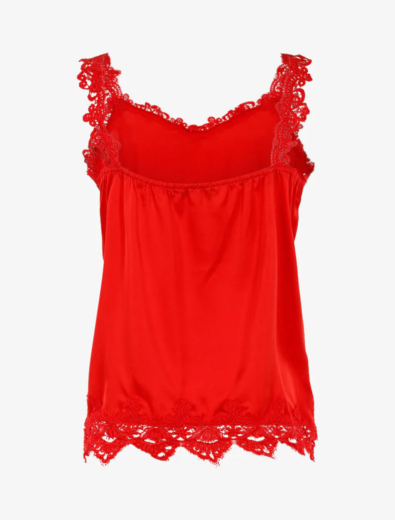 Gehaakte tanktop met randen - rood - Image 2