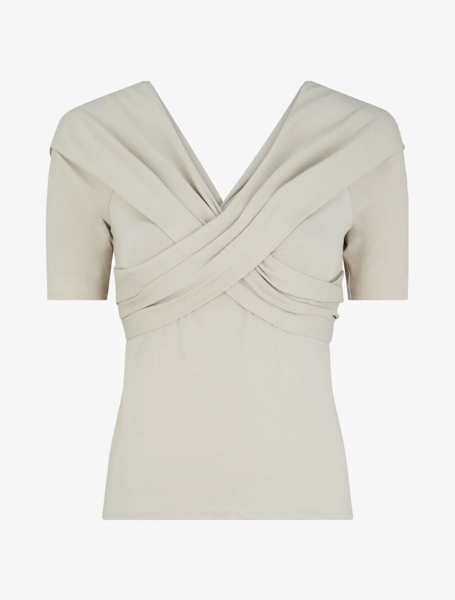 Top met gekruiste panden - Beige