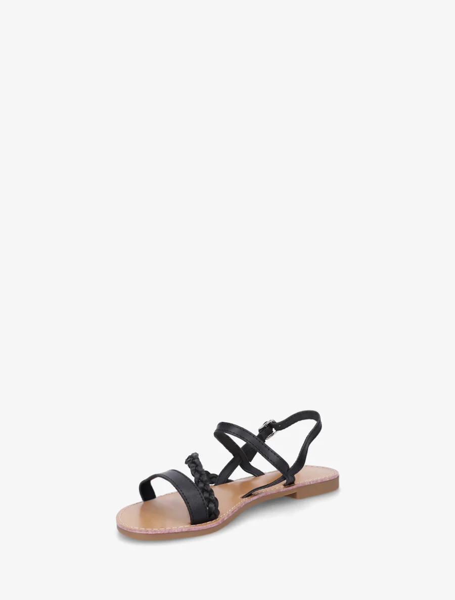 Gekruiste sandalen met gevlochten band - Zwart - Image 3
