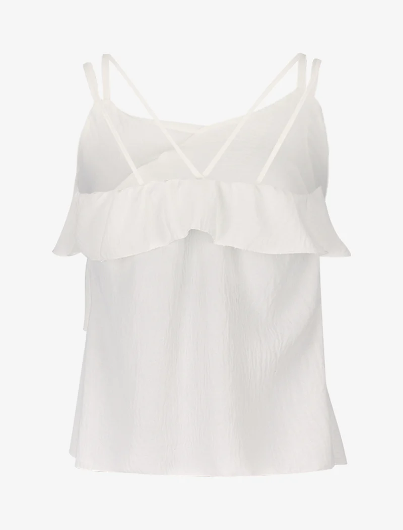 Gelaagde ruches tanktop - Ecru - Image 2
