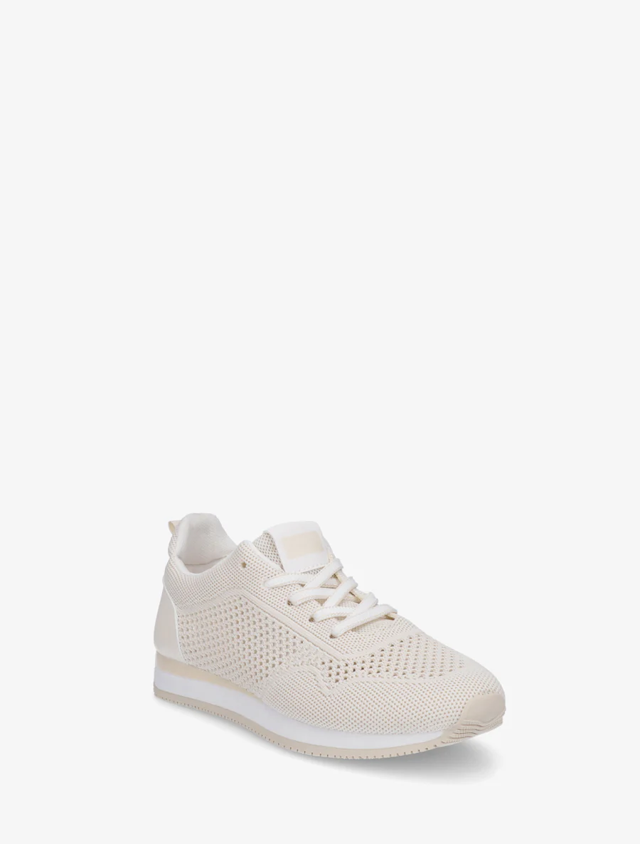Geperforeerde stoffen sneakers - Beige - Image 2