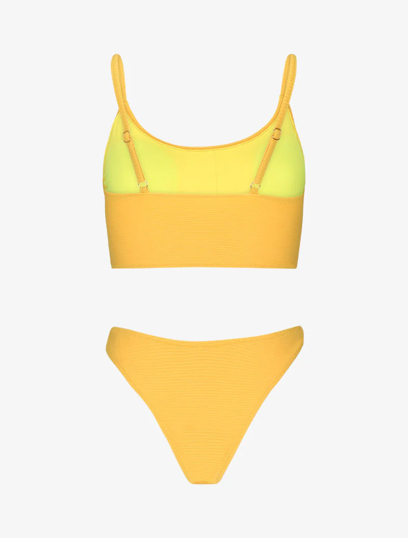 Geribbelde bikinitop - mosterd - Image 2