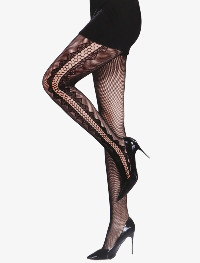 Netpanty's met gestileerde zijkanten - zwart