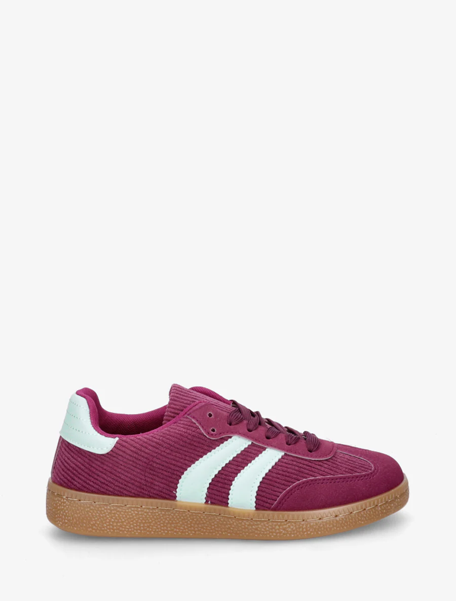 Geribbelde stoffen sneakers - Paars
