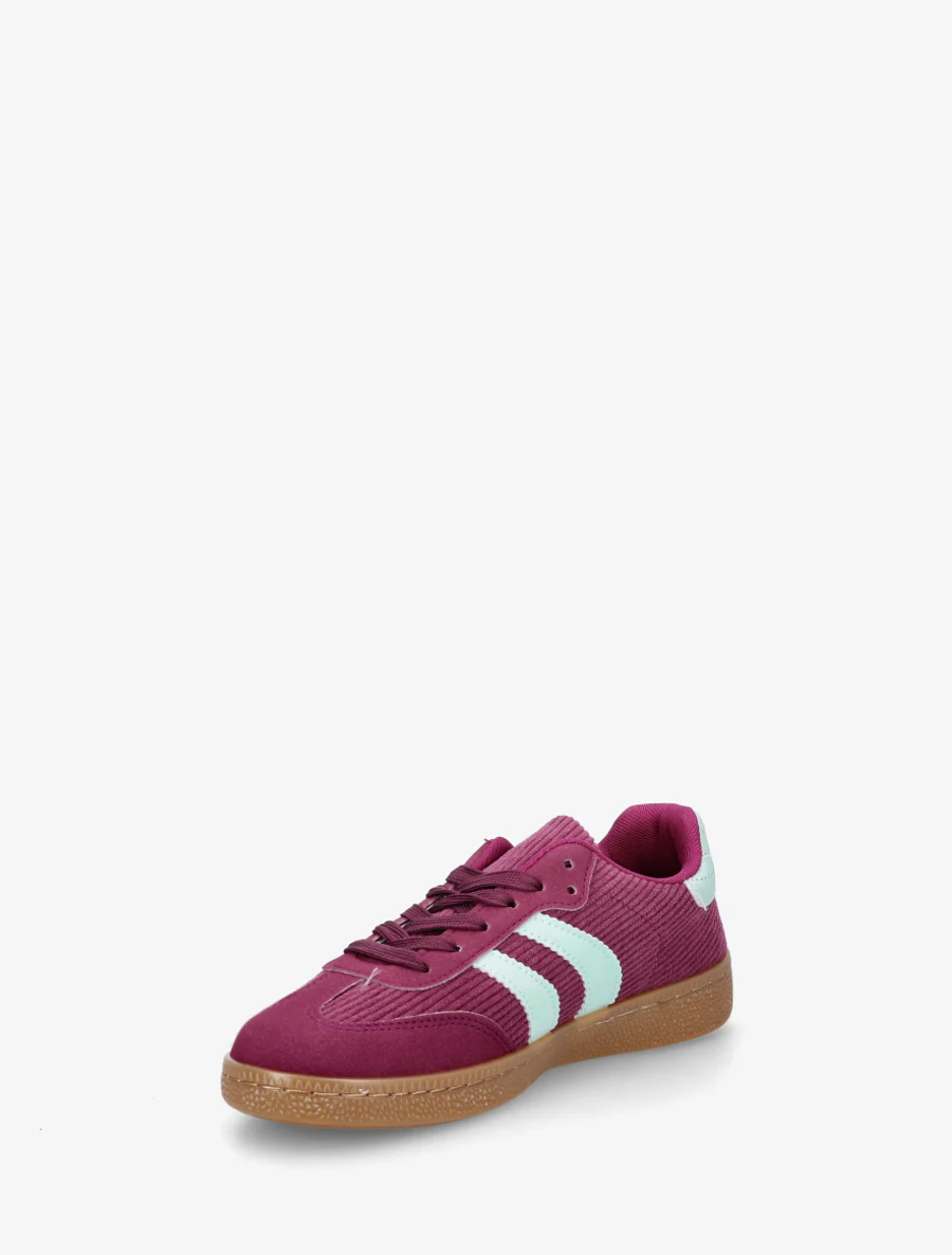 Geribbelde stoffen sneakers - Paars - Image 3