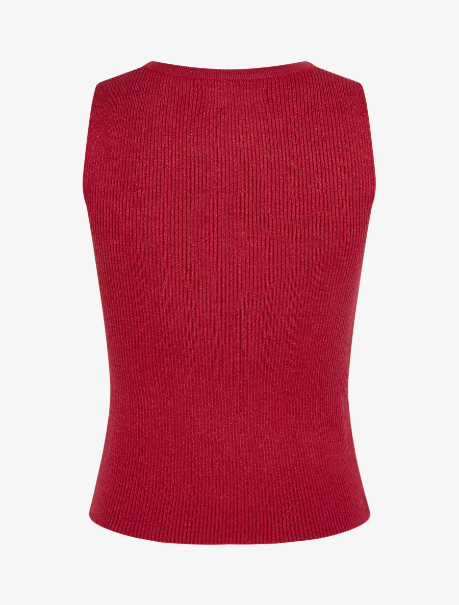 Geribd hemd met iriserende glans, aansluitende pasvorm - Rood - Image 2