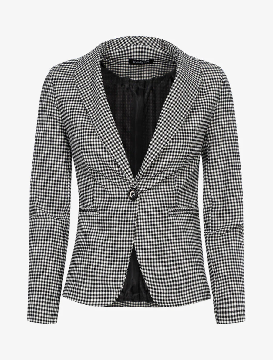 Geruite blazer - Zwart/wit