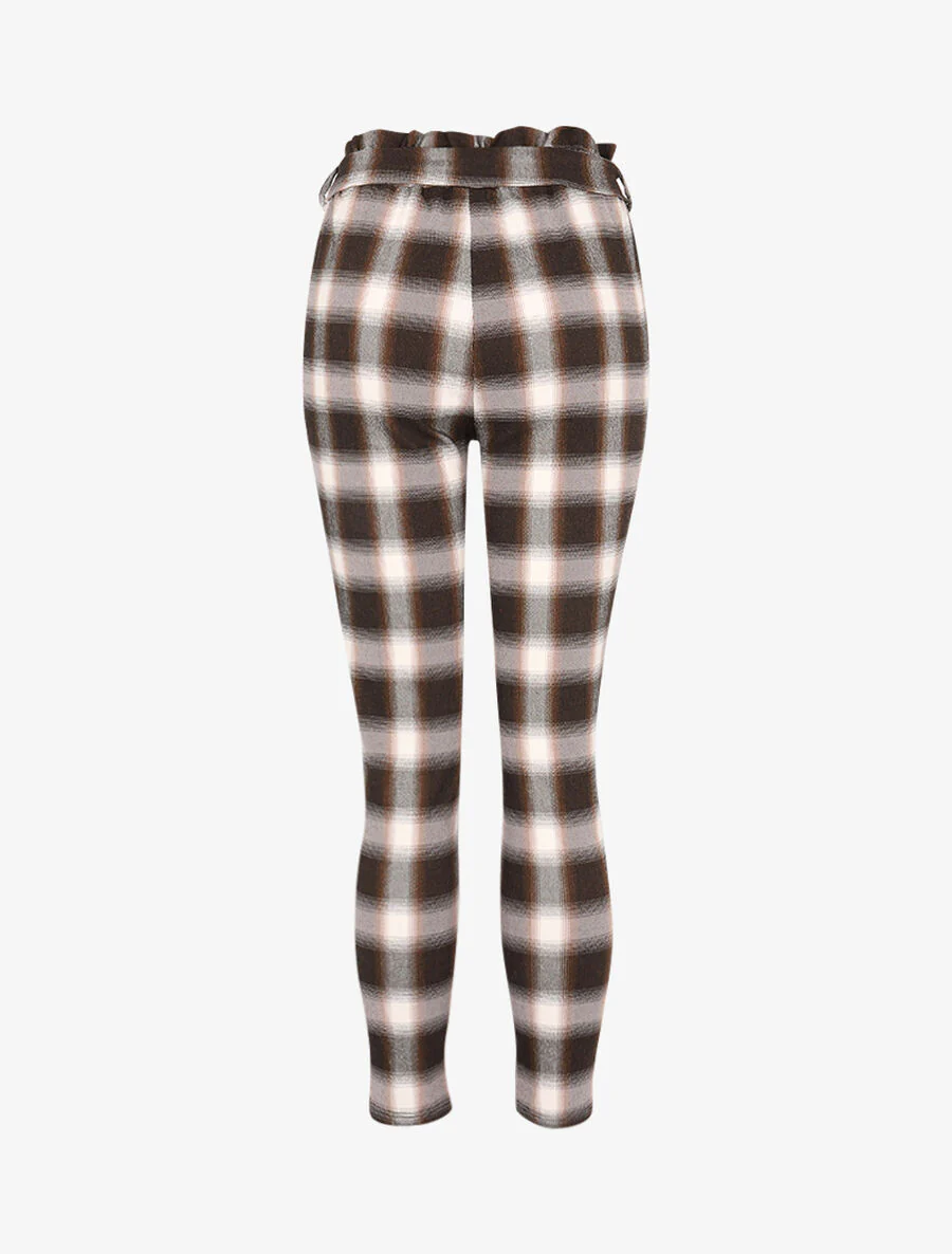 Geruite carrot-fit broek - Bruin - Image 2
