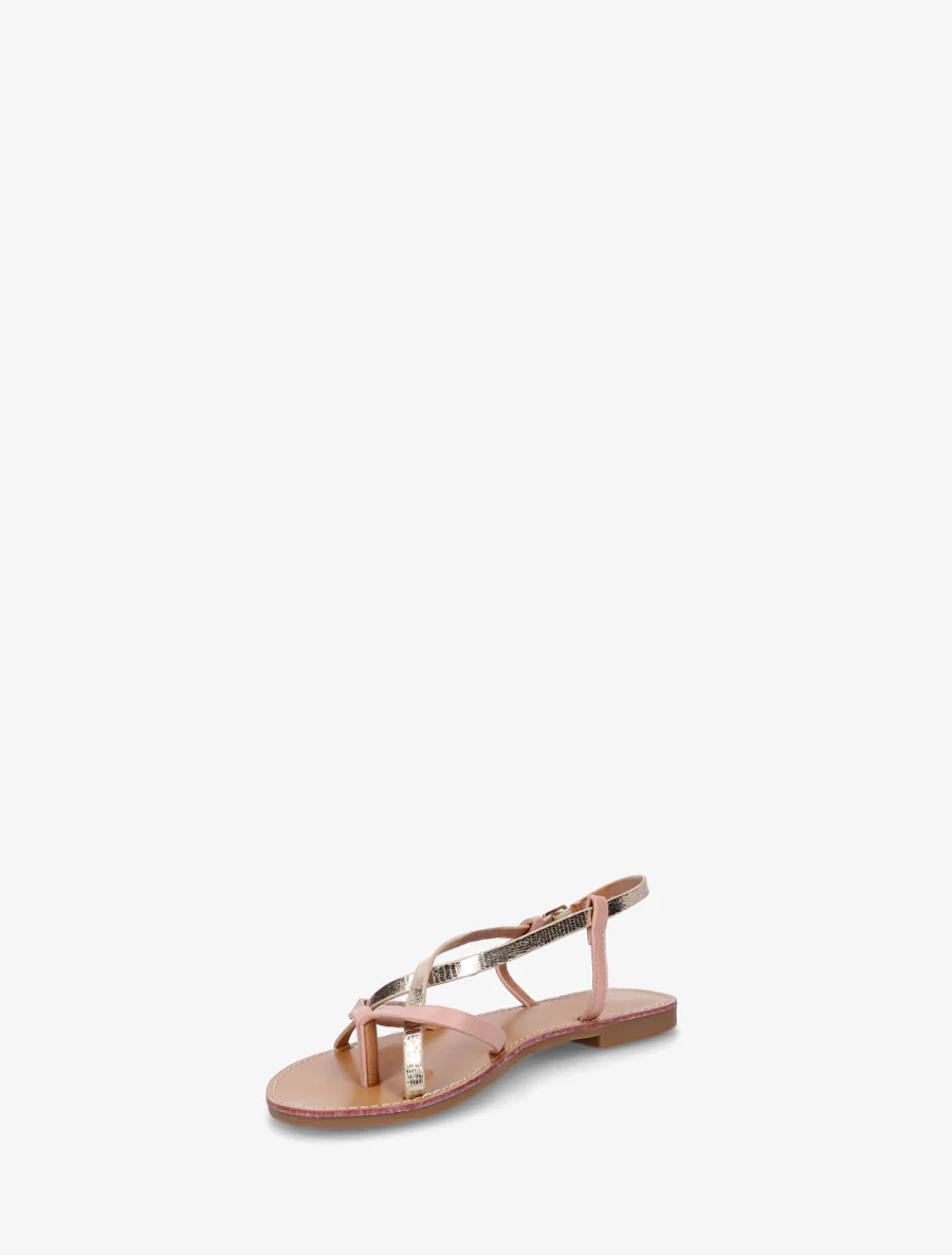 Gescheurde effect sandalen met gekruiste bandjes - Roos - Image 3