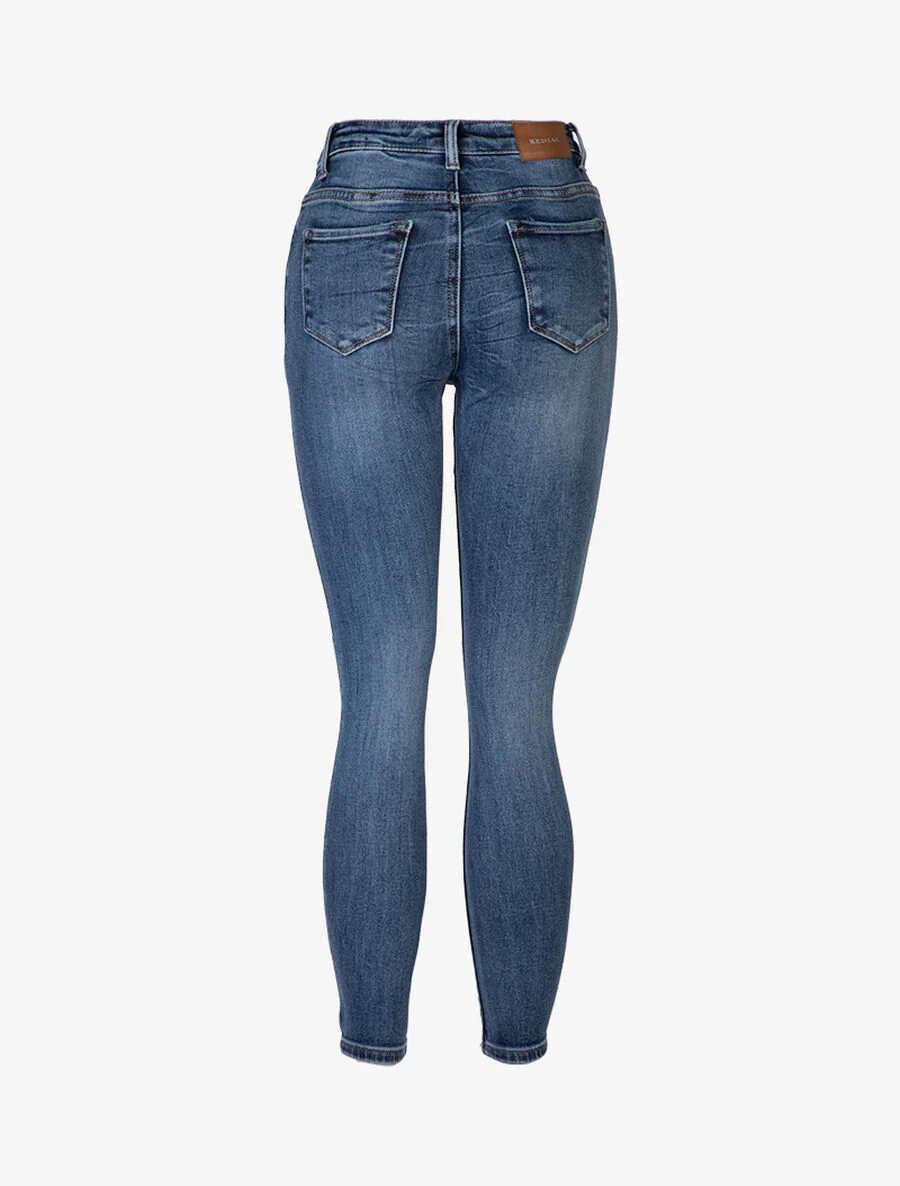 Gescheurde skinny jeans - Blauwe denim - Image 2