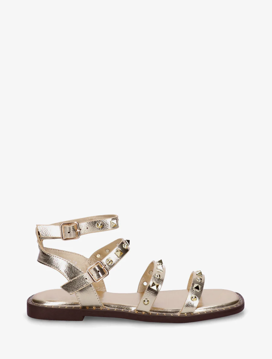 Gespikkelde meerbandige sandalen - Goud