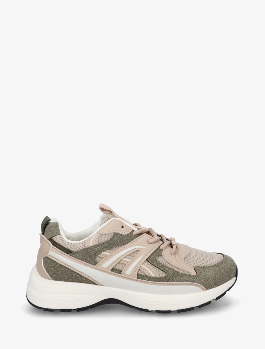 Gestileerde klassieke sneakers - Kaki
