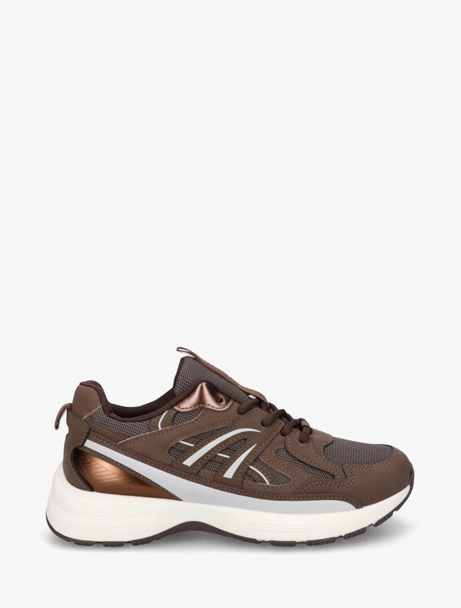 Gestileerde klassieke sneakers - Bruin