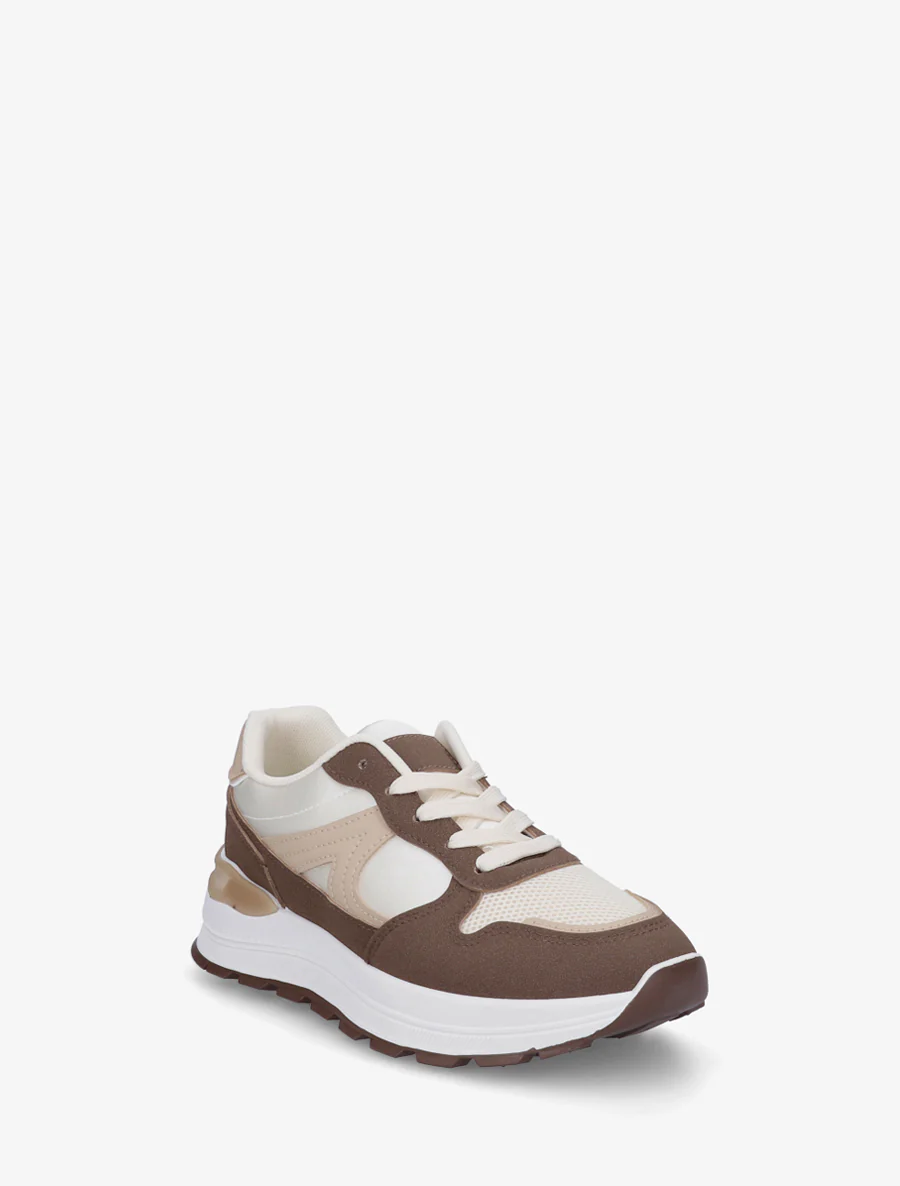Gestileerde sneakers van imitatieleer - Bruin - Image 2