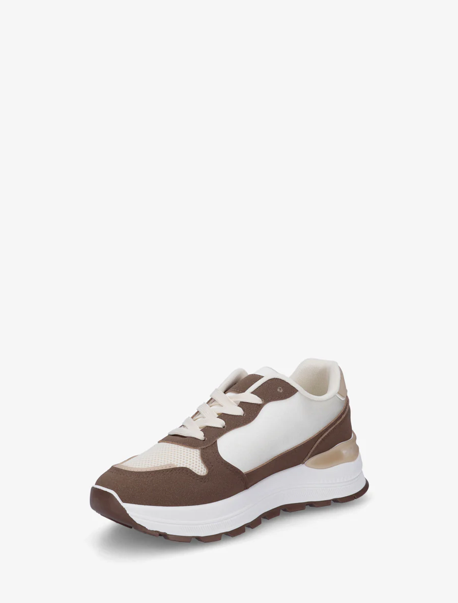 Gestileerde sneakers van imitatieleer - Bruin - Image 3