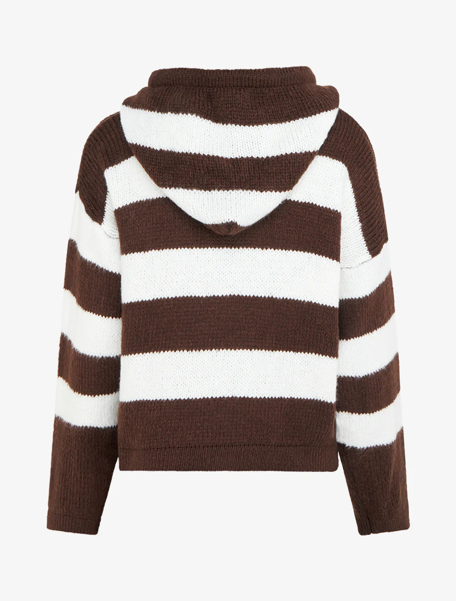 Gestreepte hoodie - Bruin - Image 3