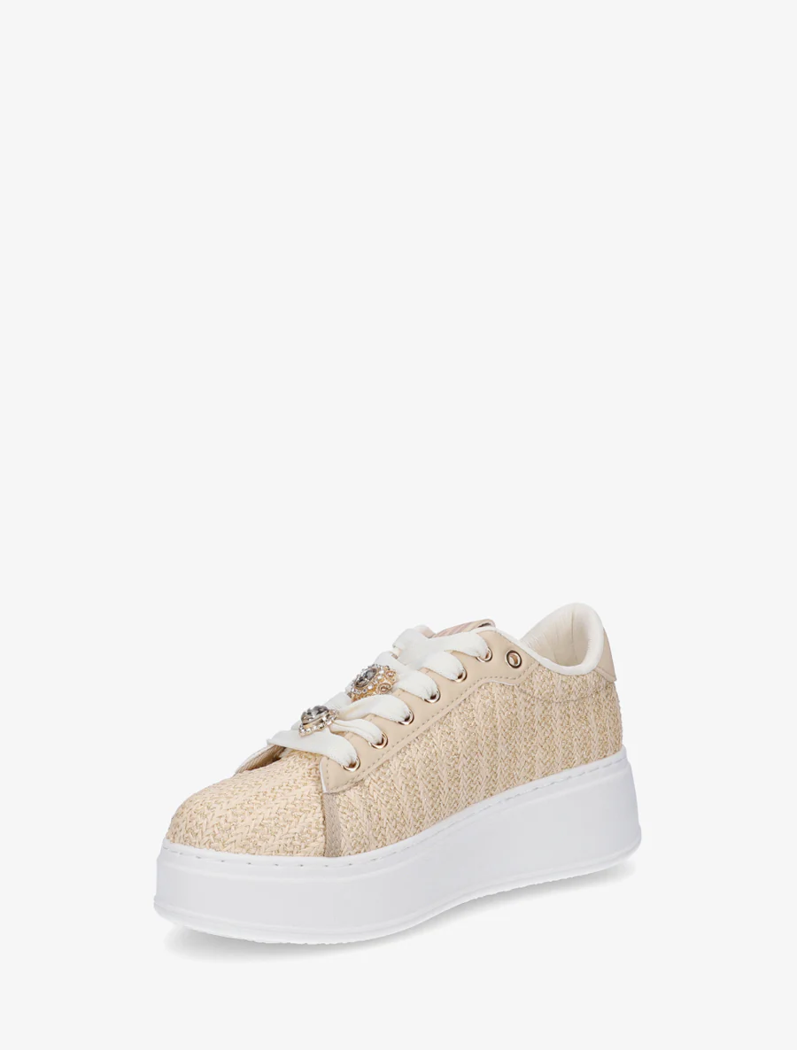 Gevlochten juten sneakers met iriserend detail. - Mol - Image 3