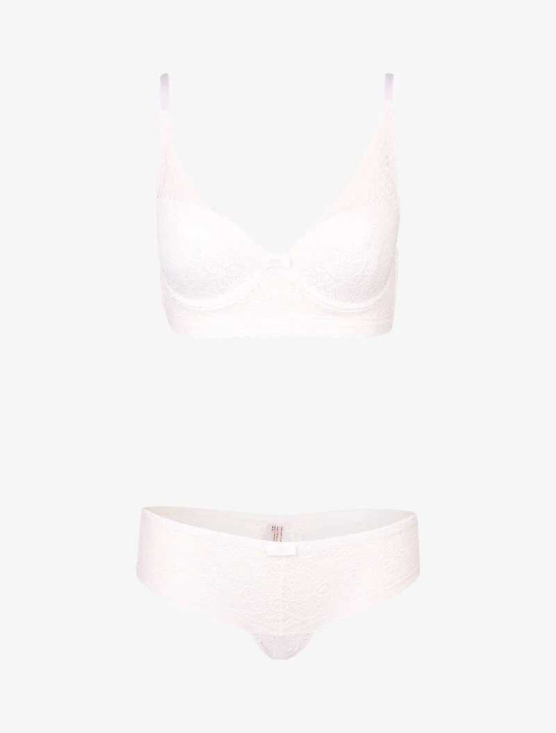 Gevormde bustier set - wit