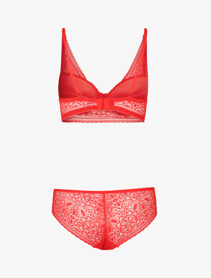 Gevormde bustier set - rood - Image 2