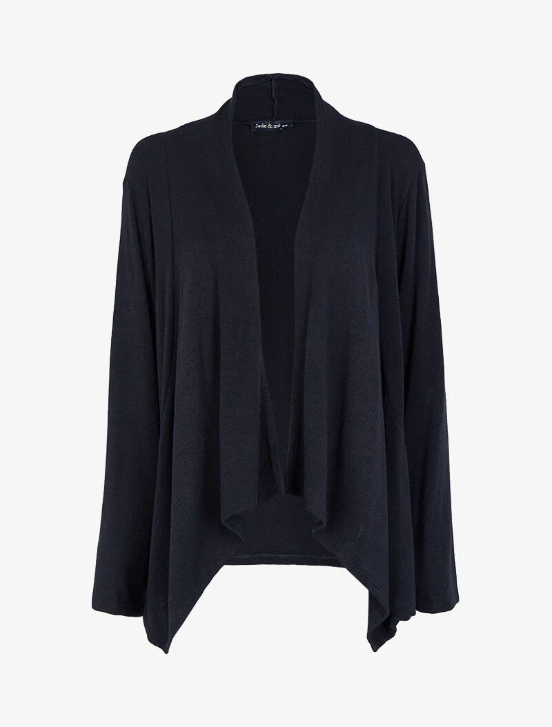 Shawl kraag vest met asymmetrische panden - Zwart