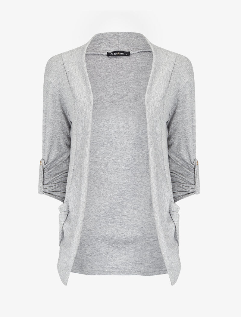 Sjaalkraag vest - Gemêleerd grijs