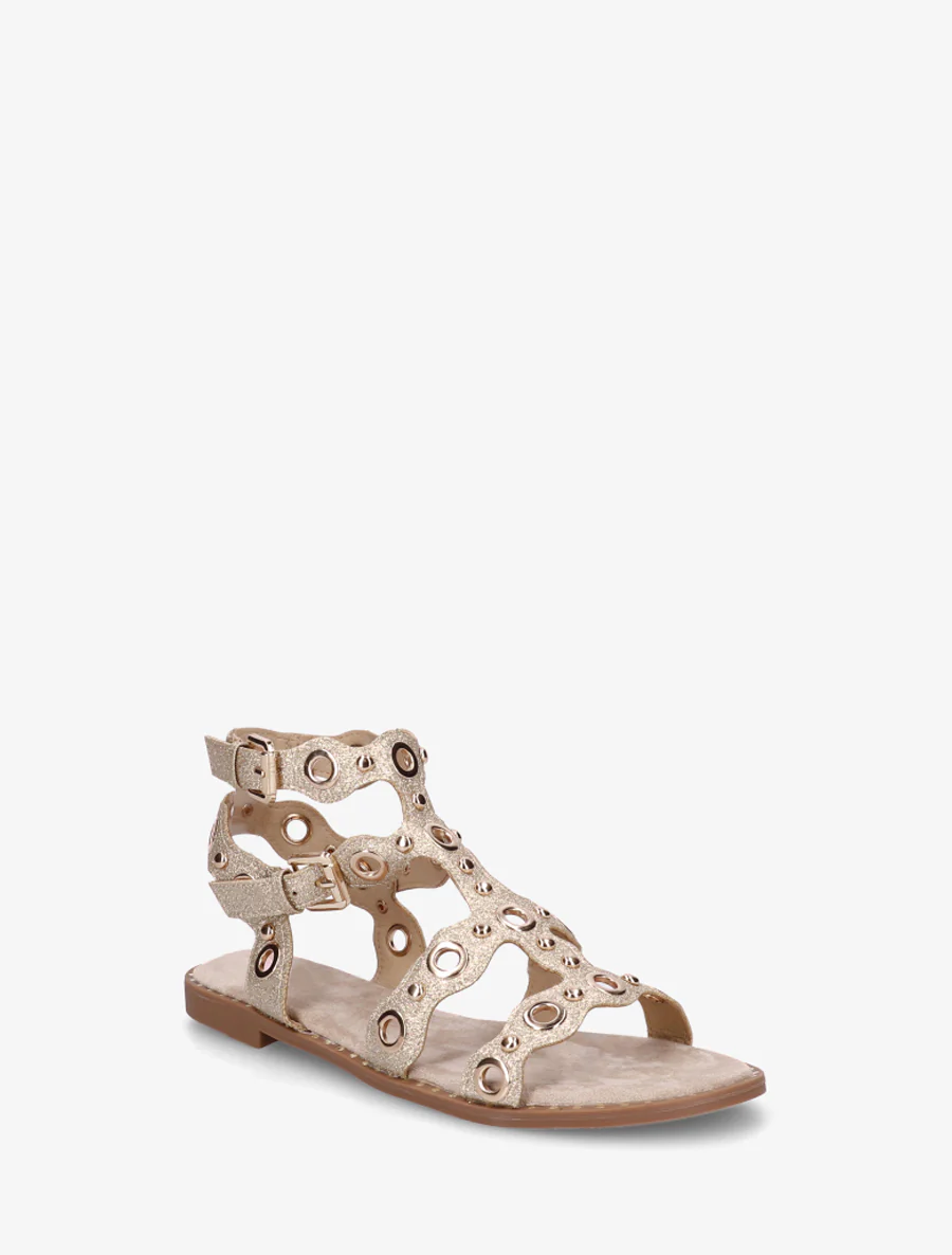 Gladiatorsandalen met oogjes - Goud - Image 2