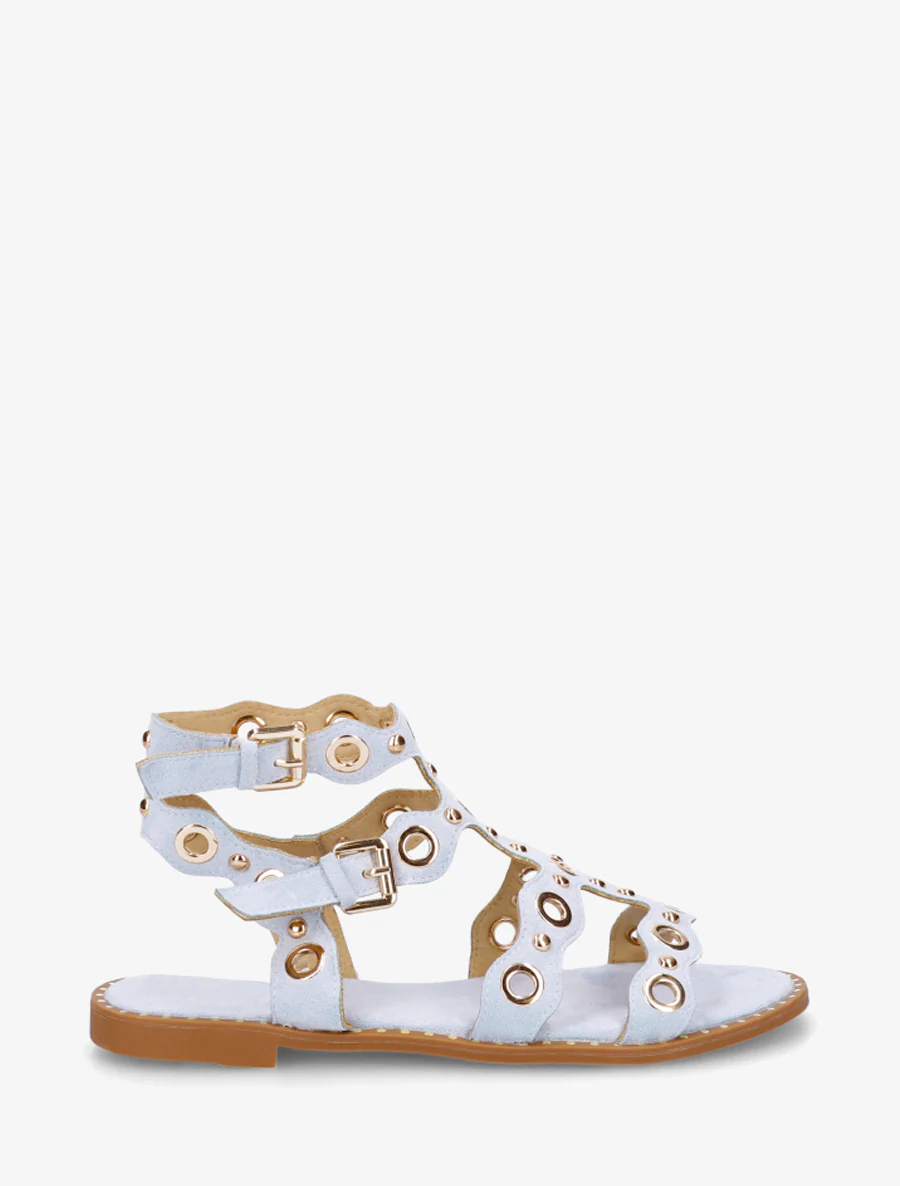 Gladiatorsandalen met oogjes - Lichtblauw