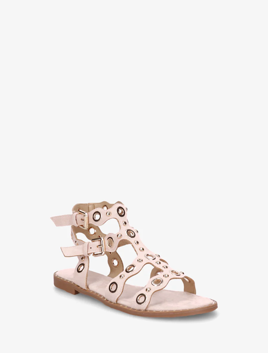 Gladiatorsandalen met oogjes - Roos - Image 2