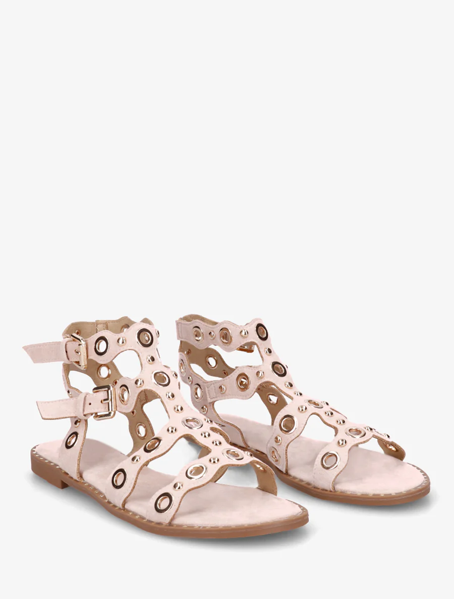 Gladiatorsandalen met oogjes - Roos - Image 4