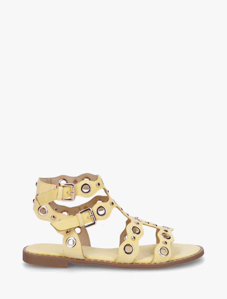 Gladiatorsandalen met oogjes - Geel